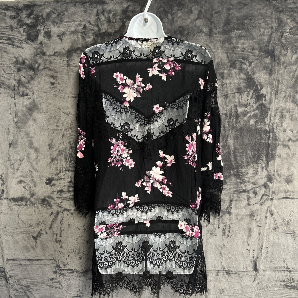 Tantrum Kimono Women's Large Floral Lace Lightweight Whimsigoth Fairy Stevie